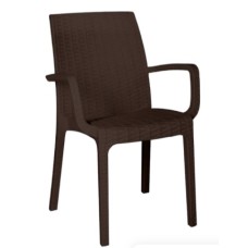 Стул пластиковый RATTAN арт.ЭП 401370 (коричневое) 