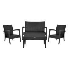 Набор мебели Ola Dom Делюкс  арт.ЭП 401301+ЭП 401424+ЭП 391510 антрацит,  (2 кресло-диван+стол 92x53см+диван) (антрацит) 