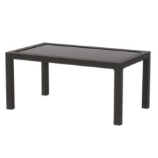 Стол пластиковый RATTAN арт.ЭП 853681 160x95см прямоугольный со стеклом (антрацит) 