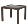Стол пластиковый RATTAN арт. 95x95см квадратный со стеклом (коричневый) 