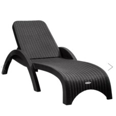 Лежак RATTAN арт., пластик (антрацит) 