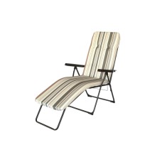 Кресло -шезлонг Альберто-2 арт.с212/82/1 (в уп.1 шт.) (каркас корич., ткань полоска) 