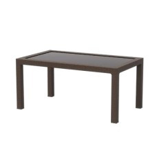 Стол пластиковый RATTAN арт.ЭП 853711 160x95см прямоугольный со стеклом (коричневый) 