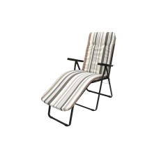 Кресло -шезлонг Леонардо арт.с446/82/1 1 шт. в уп. (каркас коричневый, ткань корич.-сер. полоска) 