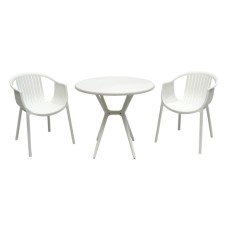 Набор мебели ЭСКАЛЕЙТ  арт.PP0004WPб+PP9901WRб белый,  (2стула ЭСКАЛЕЙТ бел+стол ТЕОРИ белый) 