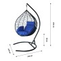 Кресло подвесное Сфера Лайт арт.BG1515 (стойка+основание.чёрн.,корзн.чёрн.,подуш.синяя. 3уп. (Б))