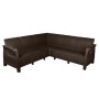 Диван пластиковый RATTAN Luxe арт.ЭП  угловой (коричневый) 
