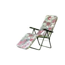 Кресло -шезлонг Альберто-2 арт.с212/48 (в уп.2 шт.) (каркас зелен., ткань бордовые цветы) 