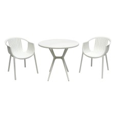 Набор мебели ЭСКАЛЕЙТ  арт.PP0004WPб+PP9901WRб белый,  (2стула ЭСКАЛЕЙТ бел+стол ТЕОРИ белый) 