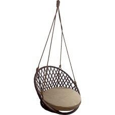 Кресло подвесное Майорка арт.М455-МТ009 (корзн.тем -корич.,подуш. беж. 1 уп. (В))