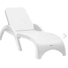 Лежак RATTAN арт.ЭП 044053, пластик (белый) 