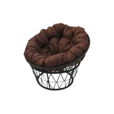 Кресло для отдыха Папасан арт.CN7033-MT  1уп,  ротанг искусст (черный, подушка коричневая) (М) 