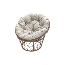 Кресло для отдыха Папасан арт.CN9848-MT ротанг искусственный  1уп. ( бежевый, подушка бежевая) (М) 