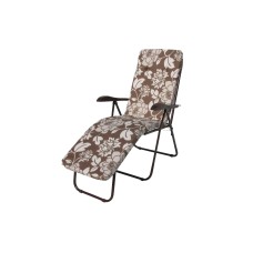 Кресло -шезлонг Машека арт.С399/129/1 (1 шт. в уп.) (каркас коричневый, ткань корич. белые цветы) 