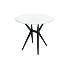 Стол пластиковый ТЕОРИ арт.PP9901WRбч круглый (белый с черными ножками) 