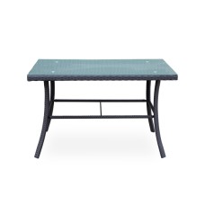 Стол прямоугольный  арт.GS017 120х80см (каркас черный, столешница стекло) "Garden story"