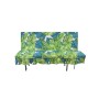 Мягкий элемент  2000х600х70 поликоттон М541-МТ004 арт.Палермо Премиум,Титан,Соната,Монако (цвет ткани зеленый рис.листья "Garden story"