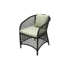 Кресло к набору Сакраменто арт.СА0025 (каркас черный, ротанг коричневый, estera-хамелеон) (В) 