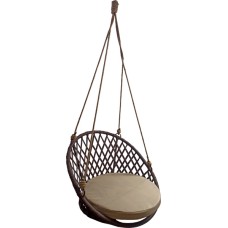 Кресло подвесное Майорка арт.М455-МТ009 (корзн.тем -корич.,подуш. беж. 1 уп. (В))