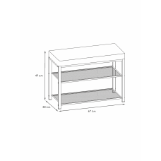 Банкетка Торонто 23S арт.БТ23СББ нубук 1 уп(каркас бел., сиденье беж) 