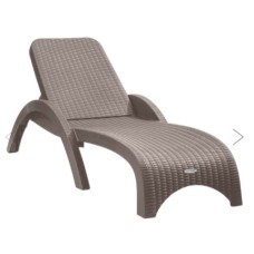 Лежак RATTAN арт.ЭП 044060, пластик (серый) 