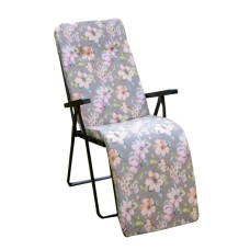 Кресло -шезлонг Леонардо арт.с446/133 1 шт. в уп. (каркас антрацит, ткань сер. розов. цветы) 