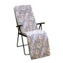 Кресло -шезлонг Леонардо арт.с446/133 1 шт. в уп. (каркас антрацит, ткань сер. розов. цветы) 