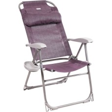 Кресло -шезлонг с полкой КШ2/1  арт.КШ2/1  (1шт. в упаковке (каркас серый, ткань баклажановая)) 