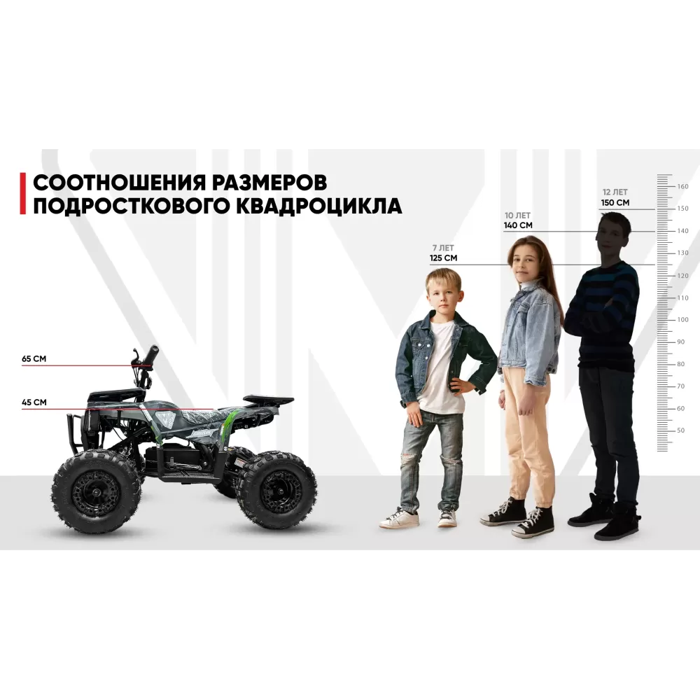 Комплект квадроцикла GRIZLIK mini ES черный-зеленый камуфляж Комплект квадроцикла GRIZLIK mini ES черный-зеленый камуфляж