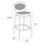 Стул пластиковый барный Marcel Bar 75 234/269-1545