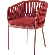 Кресло плетеное с подушкой Soho 150/SOHO/RED