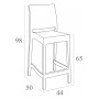 Стул пластиковый полубарный Maya Bar 65 234/100-0043