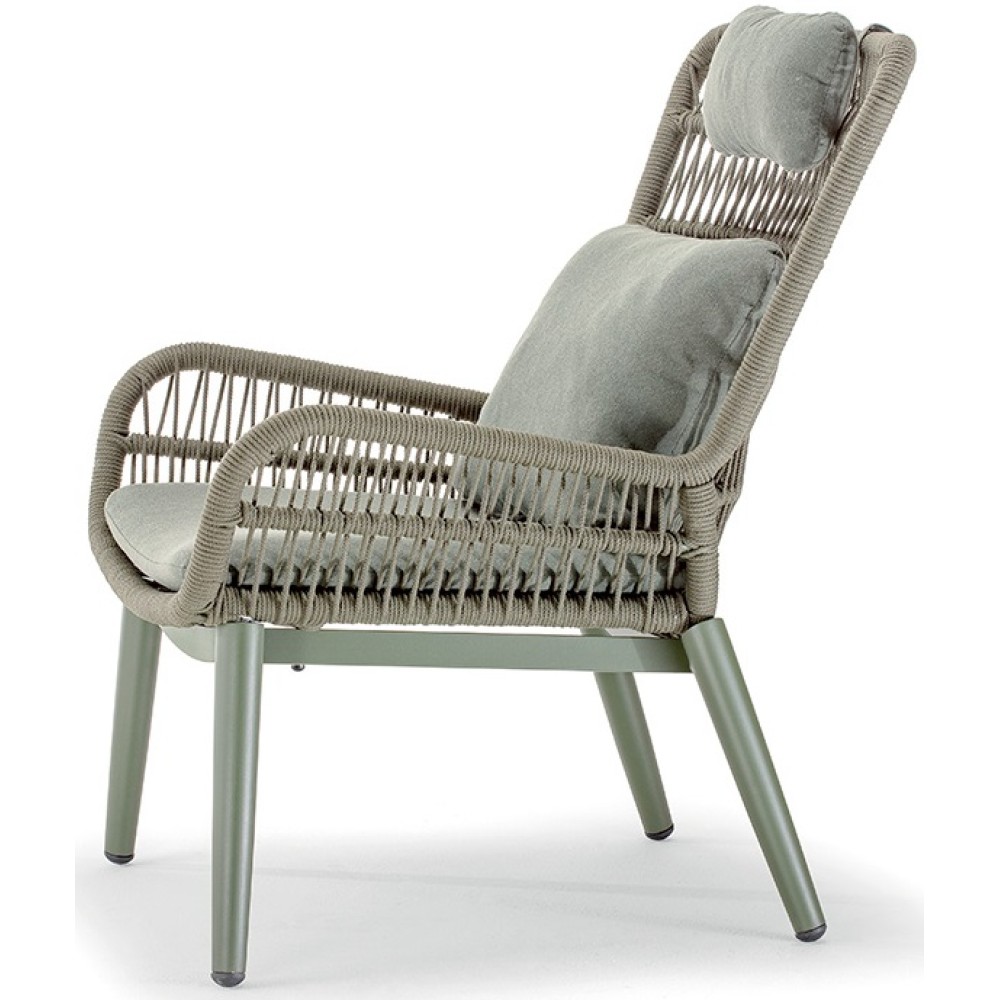Кресло лаунж плетеное с подушками Tropea 150/TROPEALOUNGE/G Кресло лаунж плетеное с подушками Tropea 150/TROPEALOUNGE/G