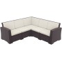 Диван пластиковый плетеный угловой с подушками Monaco Lounge Corner 234/834-4942/П2