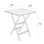 Стол пластиковый складной Helen Folding Table 60 234/292-2231