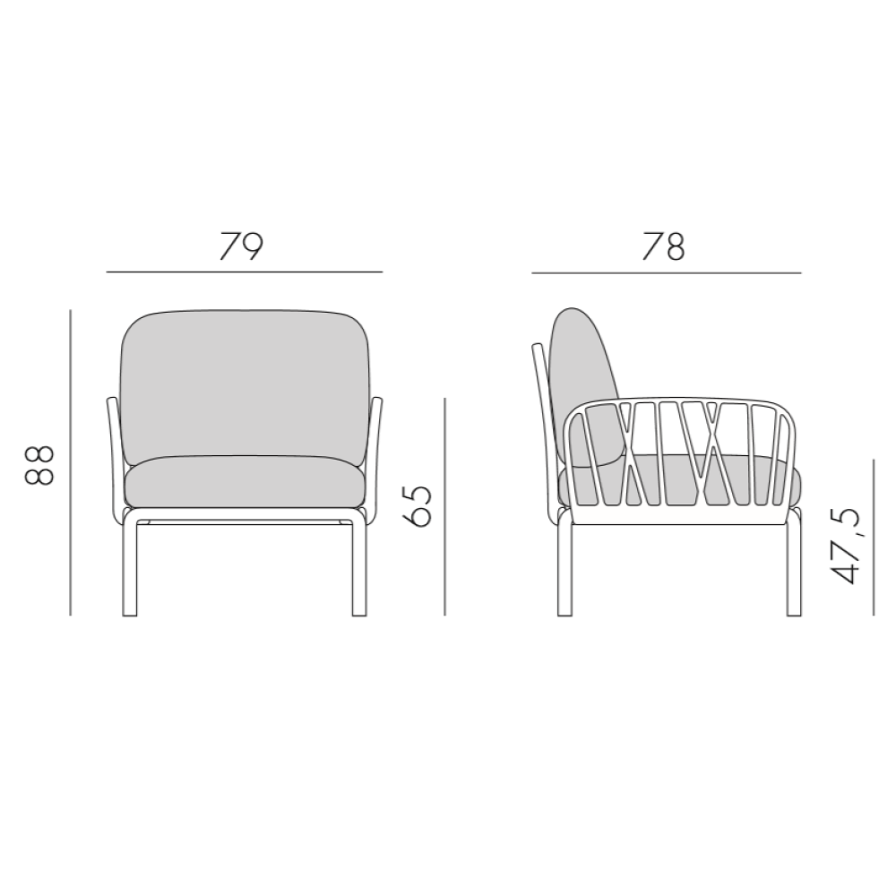 Кресло пластиковое с подушками Komodo Poltrona 003/4037100142 Кресло пластиковое с подушками Komodo Poltrona 003/4037100142