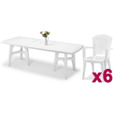 Комплект пластиковой мебели President Tris Super Elegant Monobloc 005/971+1900/6/WH