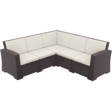 Диван пластиковый плетеный угловой с подушками Monaco Lounge Corner 234/834-4942/П2