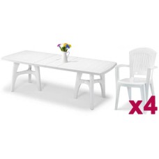 Комплект пластиковой мебели President Tris Super Elegant Monobloc 005/971+1900/4/WH