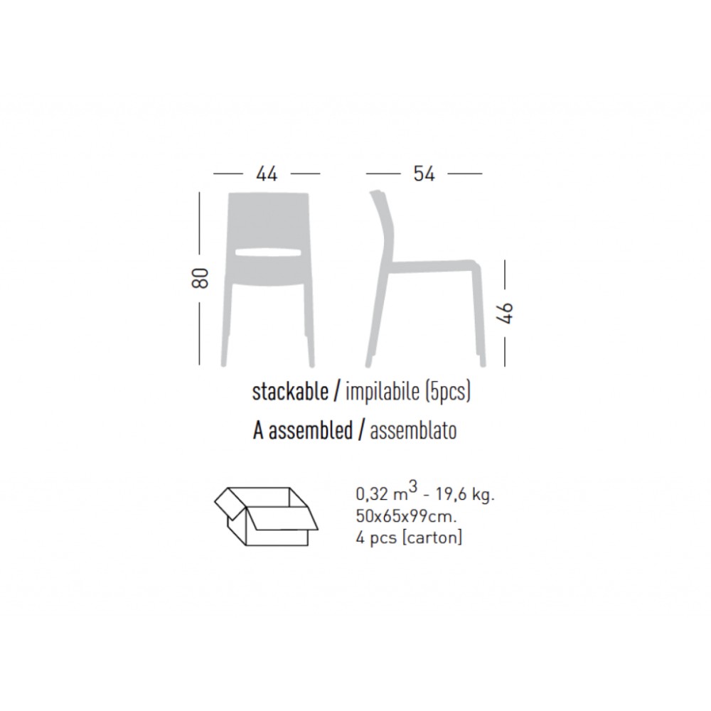 Стул пластиковый Bakhita GAB/370.21/A Стул пластиковый Bakhita GAB/370.21/A