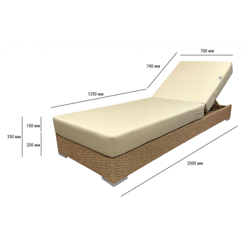 Шезлонг-лежак плетеный с матрасом Mantera RH/MANTERA/BELUX/115 Шезлонг-лежак плетеный с матрасом Mantera RH/MANTERA/BELUX/115