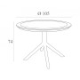 Стол пластиковый Sky Table Ø105 234/124-0602