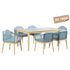 Комплект обеденной деревянной мебели на 6 персон Cambria TAG/CAMBIA/DINNER6