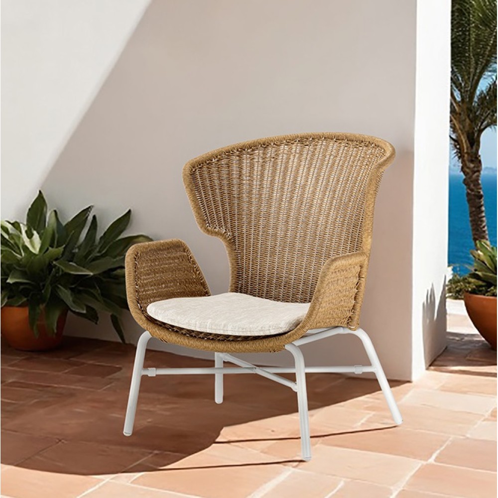 Кресло лаунж плетеное с подушкой Ocean 150/OCEANLOUNGE Кресло лаунж плетеное с подушкой Ocean 150/OCEANLOUNGE