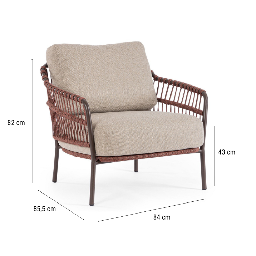 Кресло лаунж плетеное с подушками Talaia 0660633 Кресло лаунж плетеное с подушками Talaia 0660633