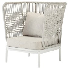 Кресло лаунж плетеное с подушками Yolk 150/YOLKHIGH/PW Кресло лаунж плетеное с подушками Yolk 150/YOLKHIGH/PW