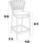 Стул пластиковый полубарный Portofino 234/214-2569