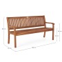 Скамейка деревянная трехместная Noemi Bench 0805996