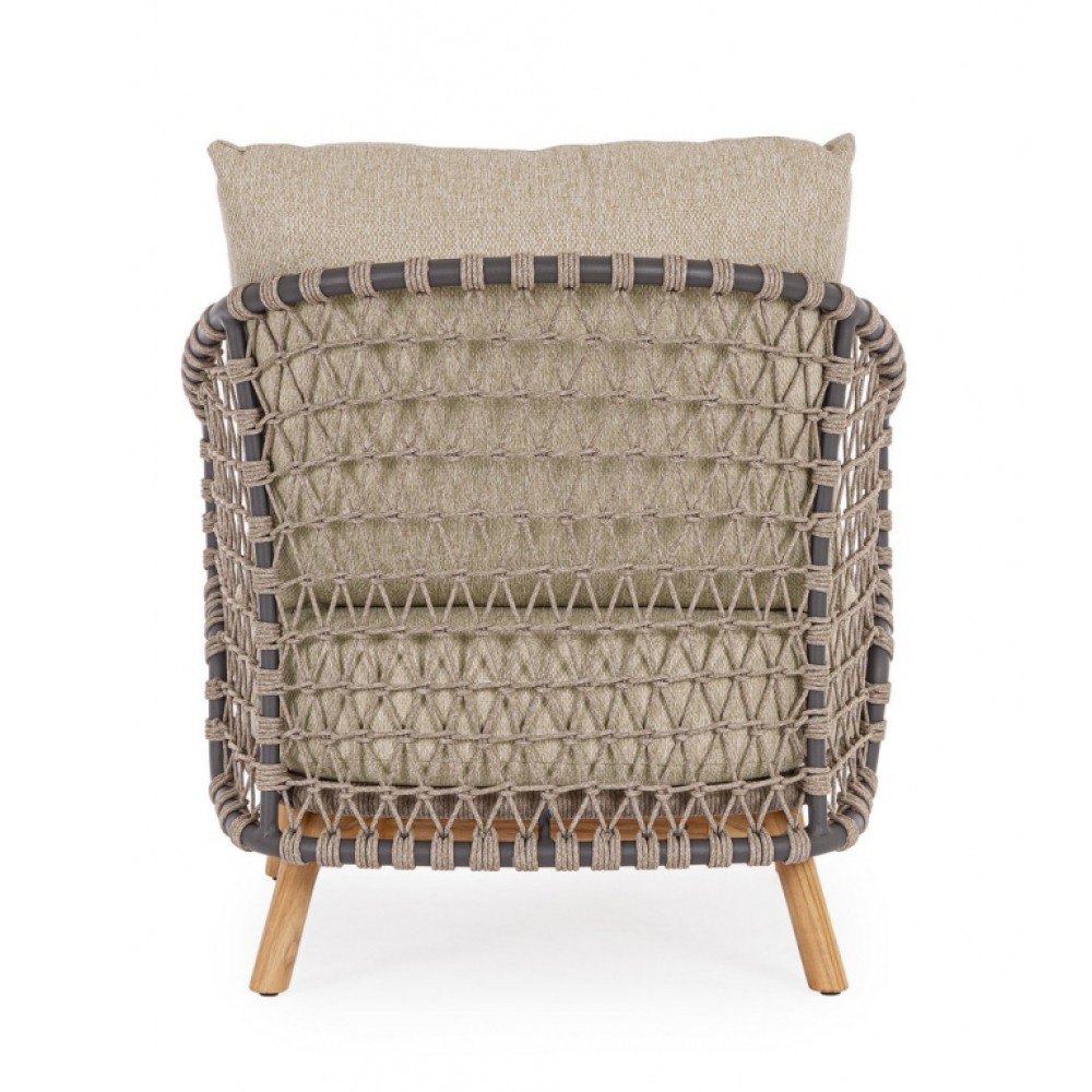 Лаунж-кресло плетеное с подушками Eularia 0660645 Лаунж-кресло плетеное с подушками Eularia 0660645