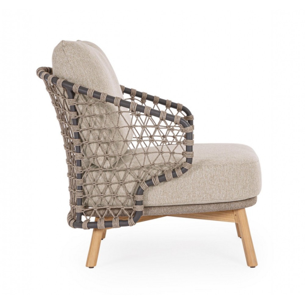 Лаунж-кресло плетеное с подушками Eularia 0660645 Лаунж-кресло плетеное с подушками Eularia 0660645